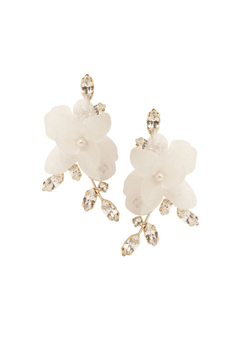 Crystalla Flutter Floral Stud Earring - bridal Earrings - Elizabeth Bower