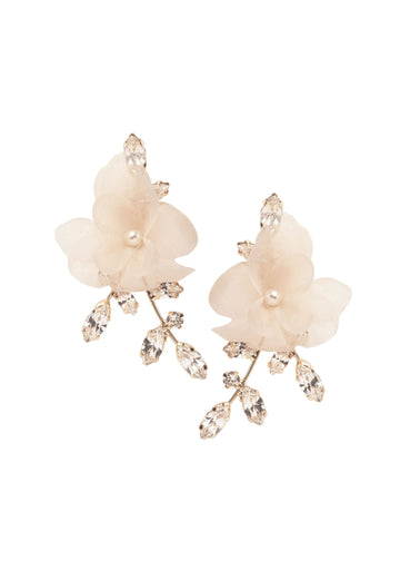 Crystalla Flutter Floral Stud Earring - bridal Earrings - Elizabeth Bower