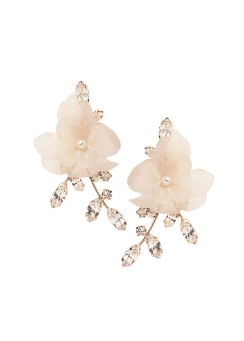 Crystalla Flutter Floral Stud Earring - bridal Earrings - Elizabeth Bower
