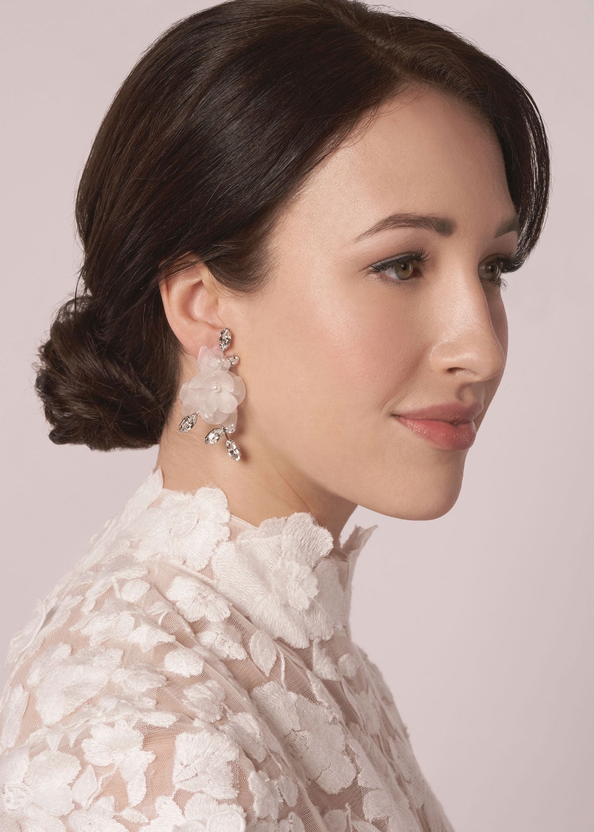 Crystalla Flutter Floral Stud Earring - bridal Earrings - Elizabeth Bower