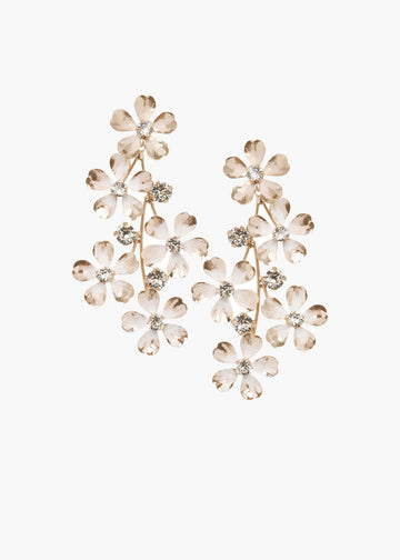 Daisy Crystal Floral Drop Earrings - bridal Earrings - Elizabeth Bower