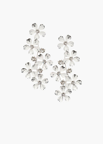 Daisy Crystal Floral Drop Earrings - bridal Earrings - Elizabeth Bower