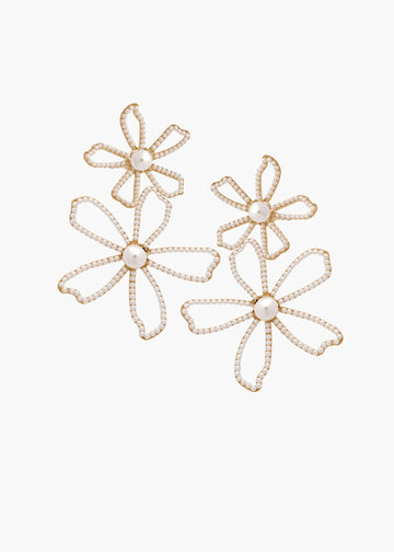 Daisy Dublet Floral Earrings - bridal Earrings - Elizabeth Bower