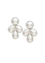 Modern pearl cabochon earring on white background 