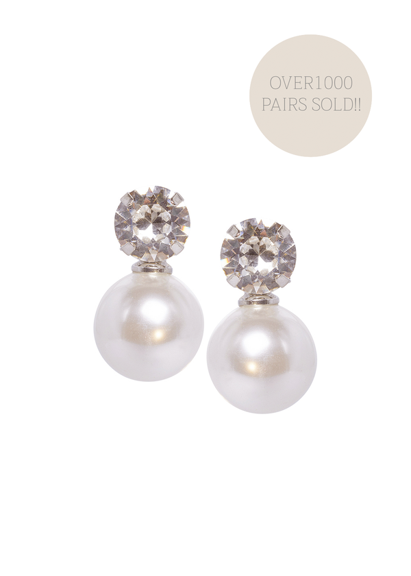 Duet Stud - Pearl bridal earring