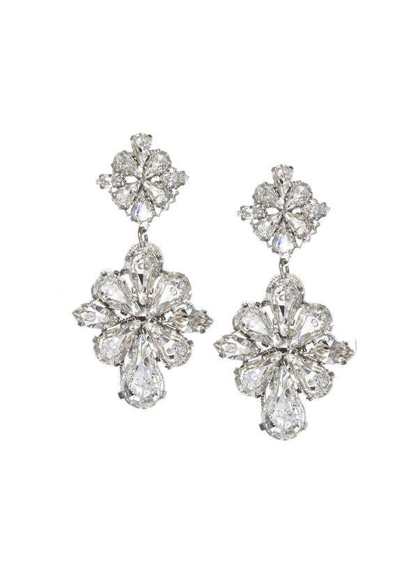 Swarovski crystal shield earring 