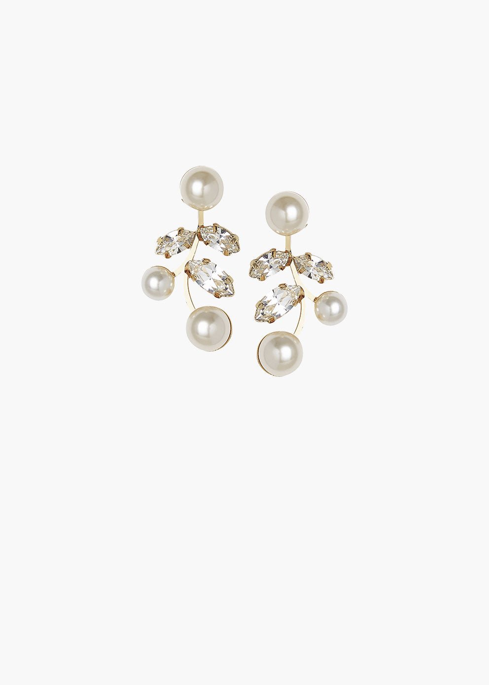 Evie Pearl and Crystal Stud Earrings - bridal Earrings - Elizabeth Bower