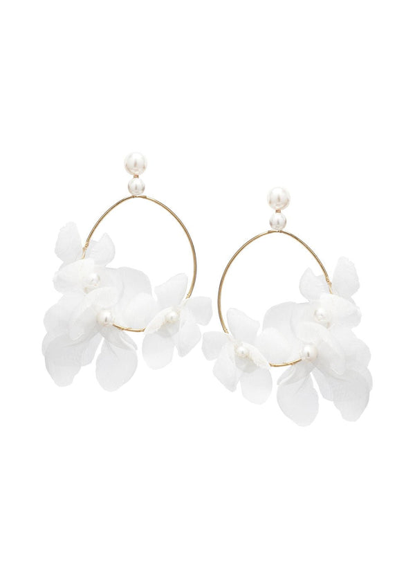 Fabrique Floral Hoop Earrings - Elizabeth Bower