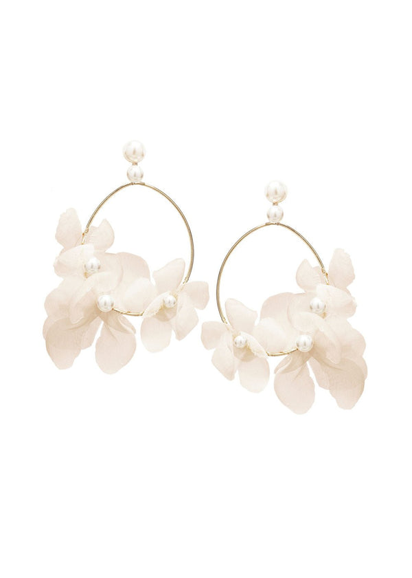 Fabrique Floral Hoop Earrings - Elizabeth Bower