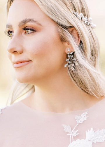 Fleur Crystal Stud Earrings - bridal Earrings - Elizabeth Bower