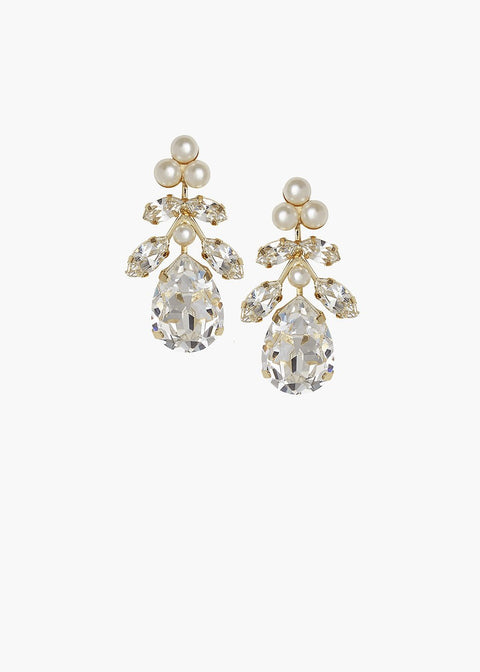 Flora Crystal Bridal Drop Earrings - bridal Earrings - Elizabeth Bower