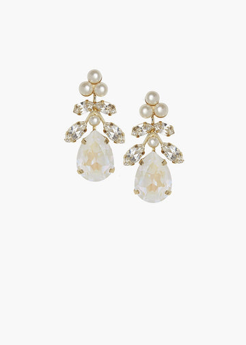 Flora Crystal Bridal Drop Earrings - bridal Earrings - Elizabeth Bower