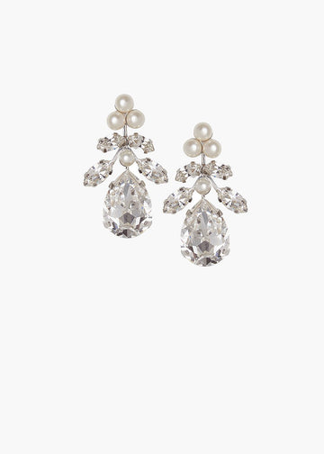 Flora Crystal Bridal Drop Earrings - bridal Earrings - Elizabeth Bower