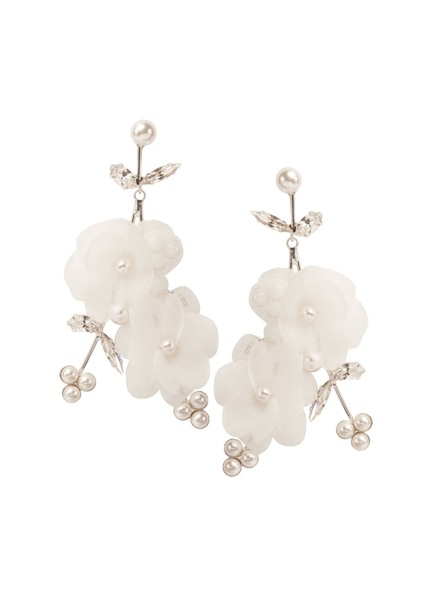 Flutter Cascade Floral Chandeliers - bridal Earrings - Elizabeth Bower