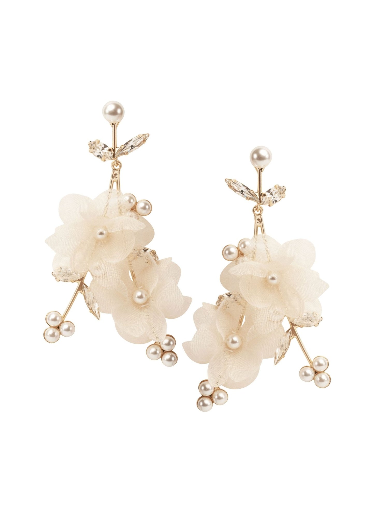 Flutter Cascade Floral Chandeliers - bridal Earrings - Elizabeth Bower