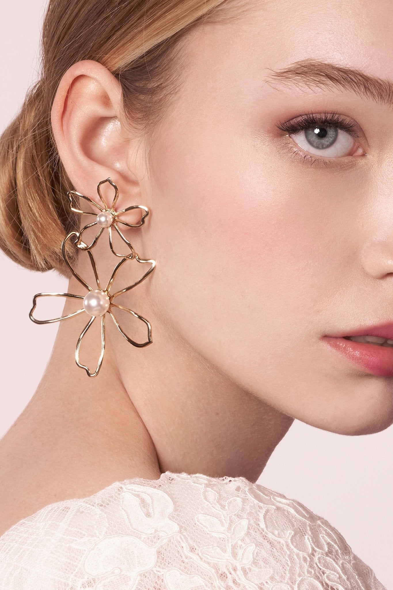 Gilda Dublet Floral Earrings - bridal Earrings - Elizabeth Bower