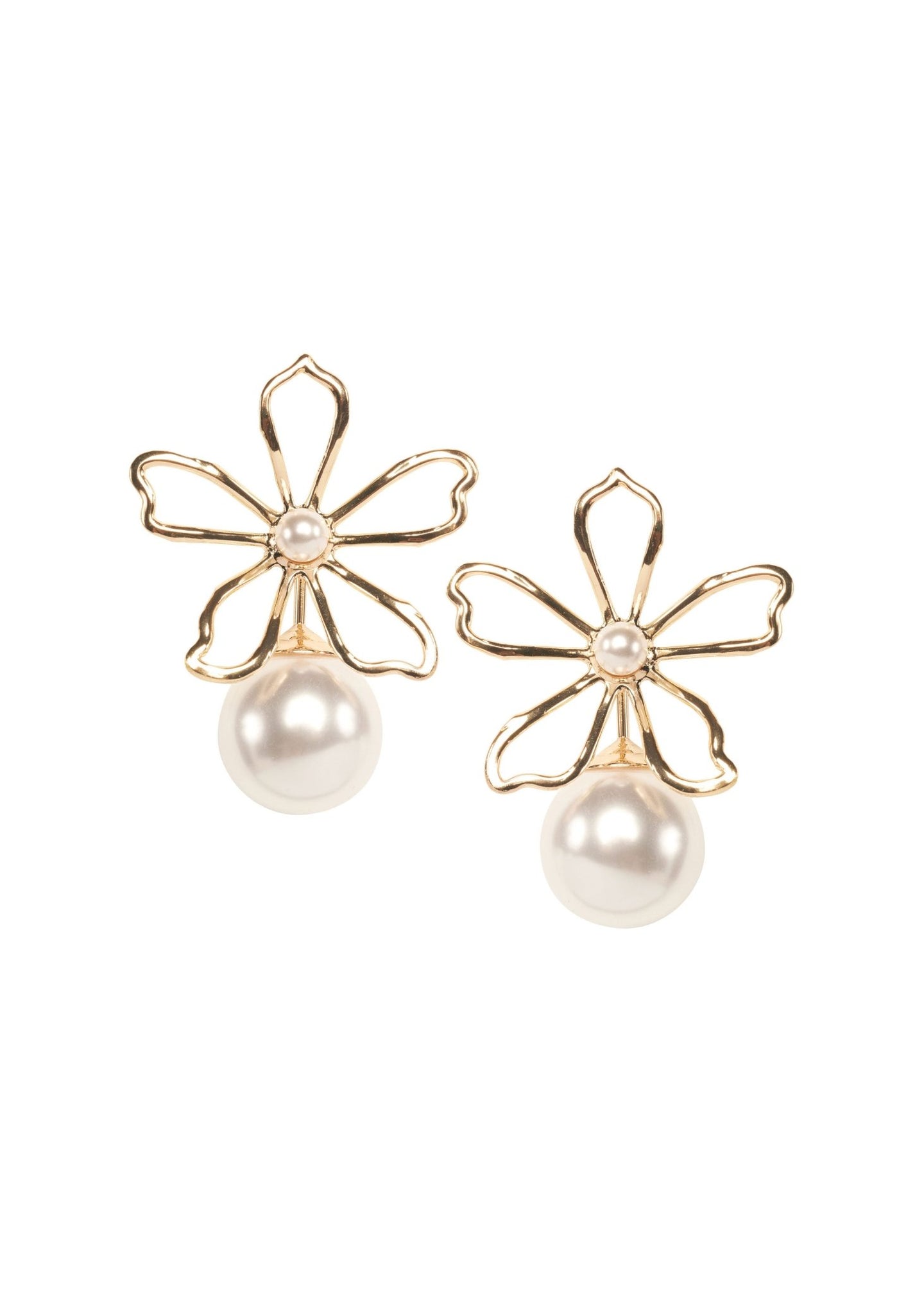 Gilda Duet Floral Stud Earrings - bridal Earrings - Elizabeth Bower