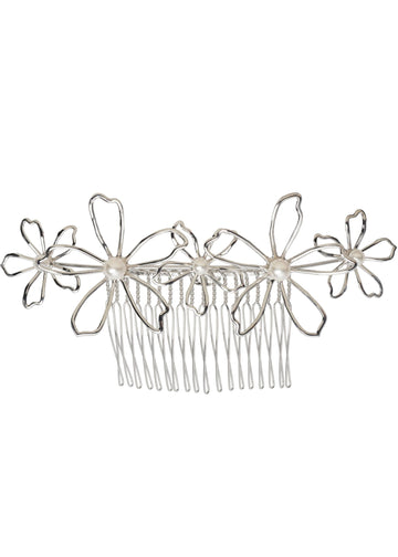 Gilda Garland Floral Comb - bridal - Elizabeth Bower