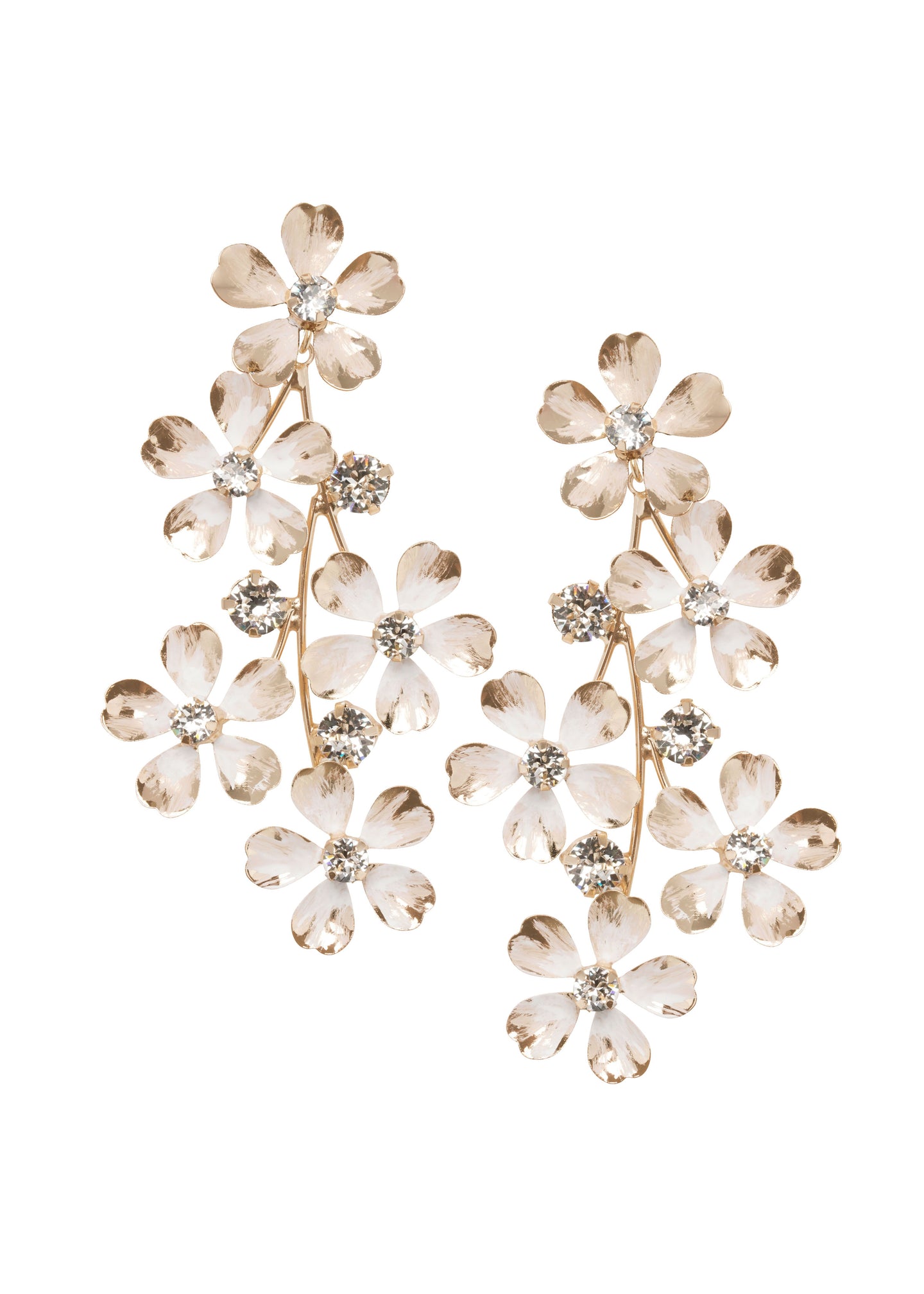 Hand painted gold floral chandelier on white background 