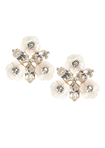 Juliette Flower Stud Earrings - bridal Earrings - Elizabeth Bower