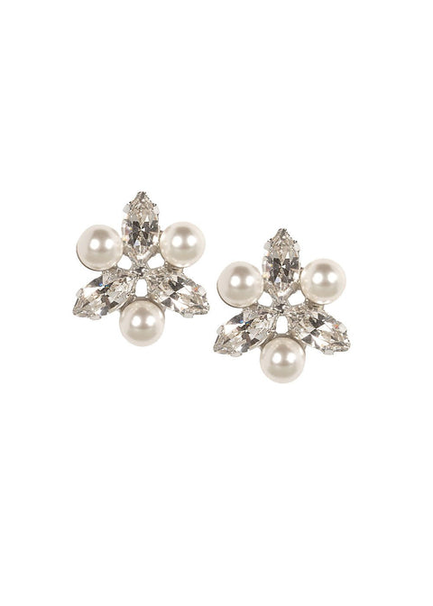 Juliette Pearl Stud Earrings - bridal Earrings - Elizabeth Bower