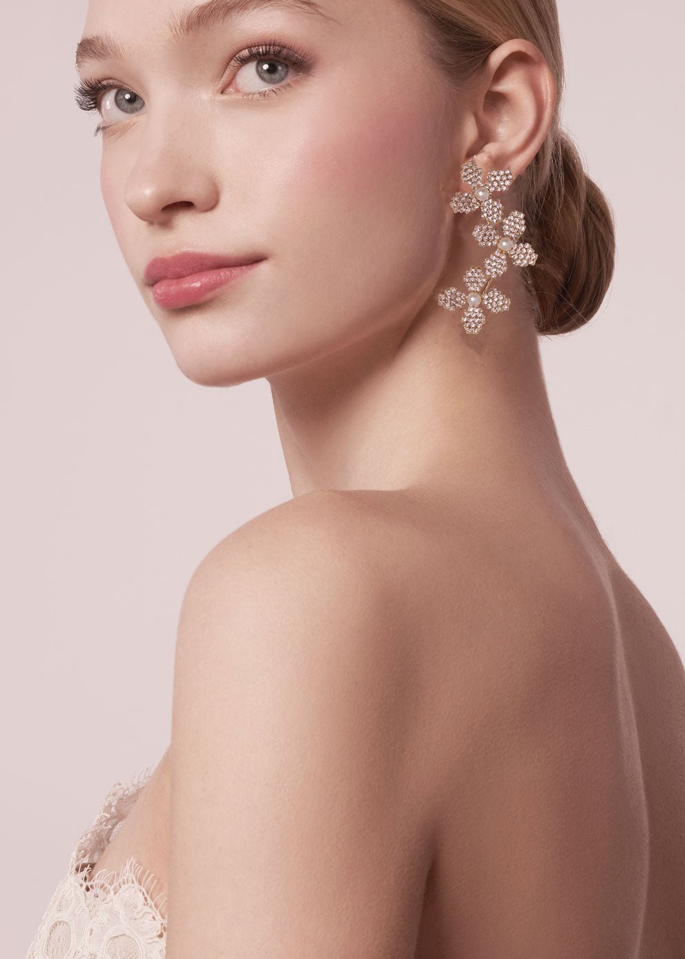 June Bud Trio Floral Earrings - bridal Earrings - Elizabeth Bower