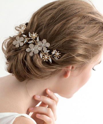 June Crystal Bridal Comb - bridal Hairpiece - Elizabeth Bower