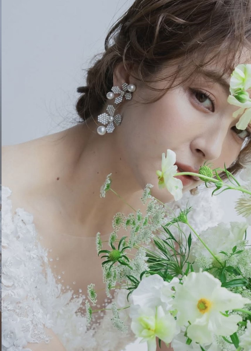 June Pearl Floral Wedding Earrings - bridal Earrings - Elizabeth Bower
