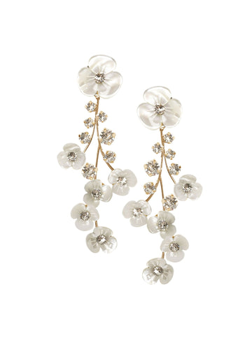 Loretta Crystal Cascade Chandelier - bridal Earrings - Elizabeth Bower