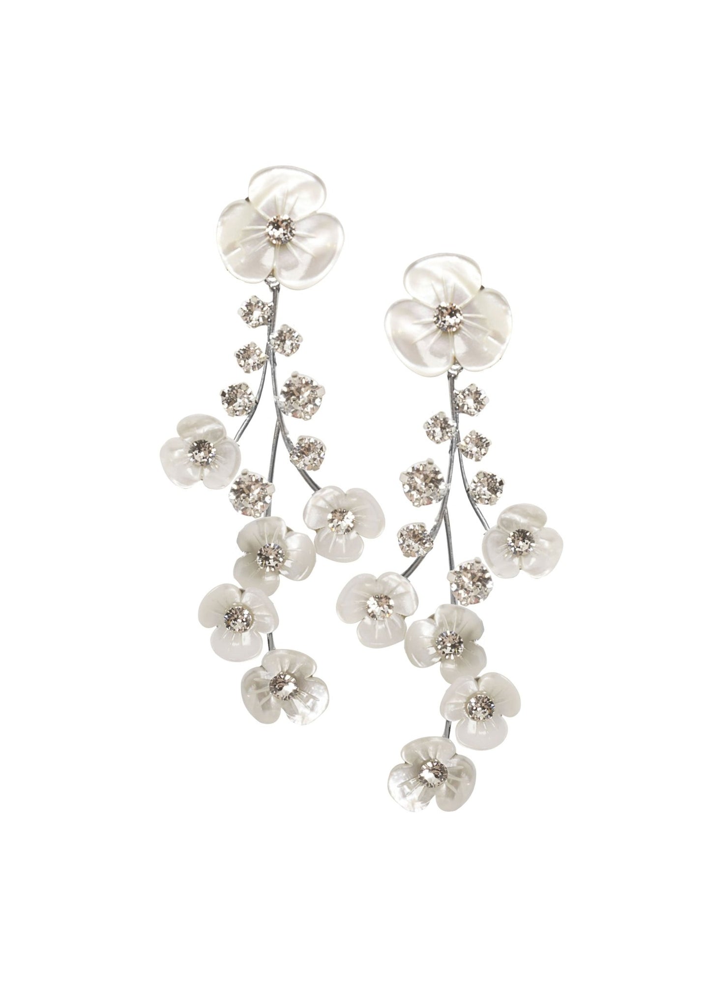 Loretta Crystal Cascade Chandelier - bridal Earrings - Elizabeth Bower
