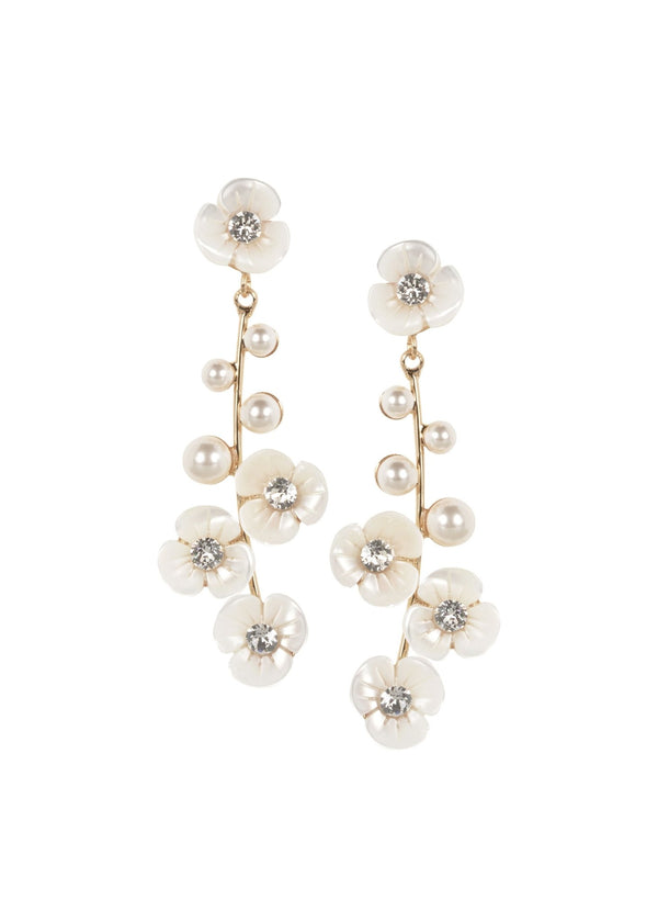 Loretta Single Floral Drop EarringsEarringsElizabeth Bower