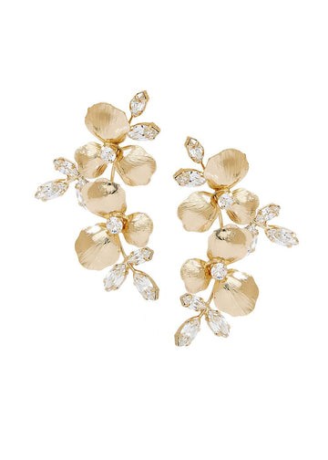 Orchid Crystalla Floral Chandelier - bridal Earrings - Elizabeth Bower