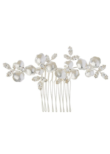 Orchid Crystalla Floral Hair Comb - bridal Earrings - Elizabeth Bower