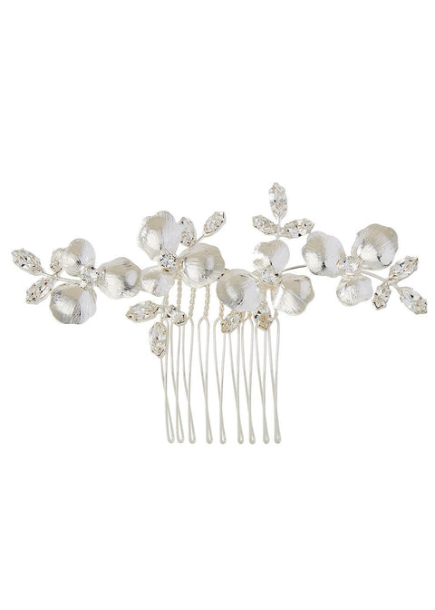 Orchid Crystalla Floral Hair Comb - bridal Earrings - Elizabeth Bower