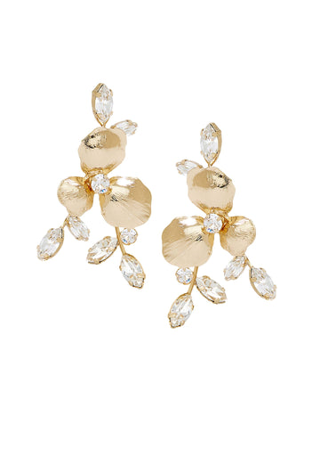 Orchid Crystalla Floral Stud Earring - bridal Earrings - Elizabeth Bower