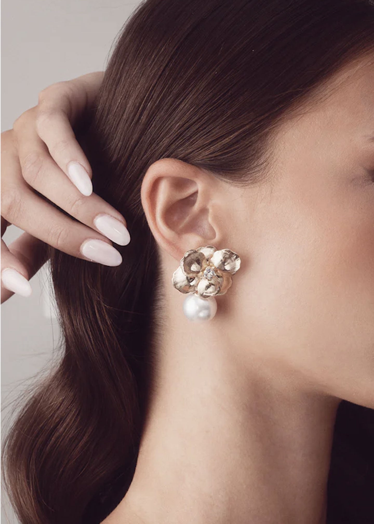 Orchid Duet Floral Stud Earring - bridal Earrings - Elizabeth Bower