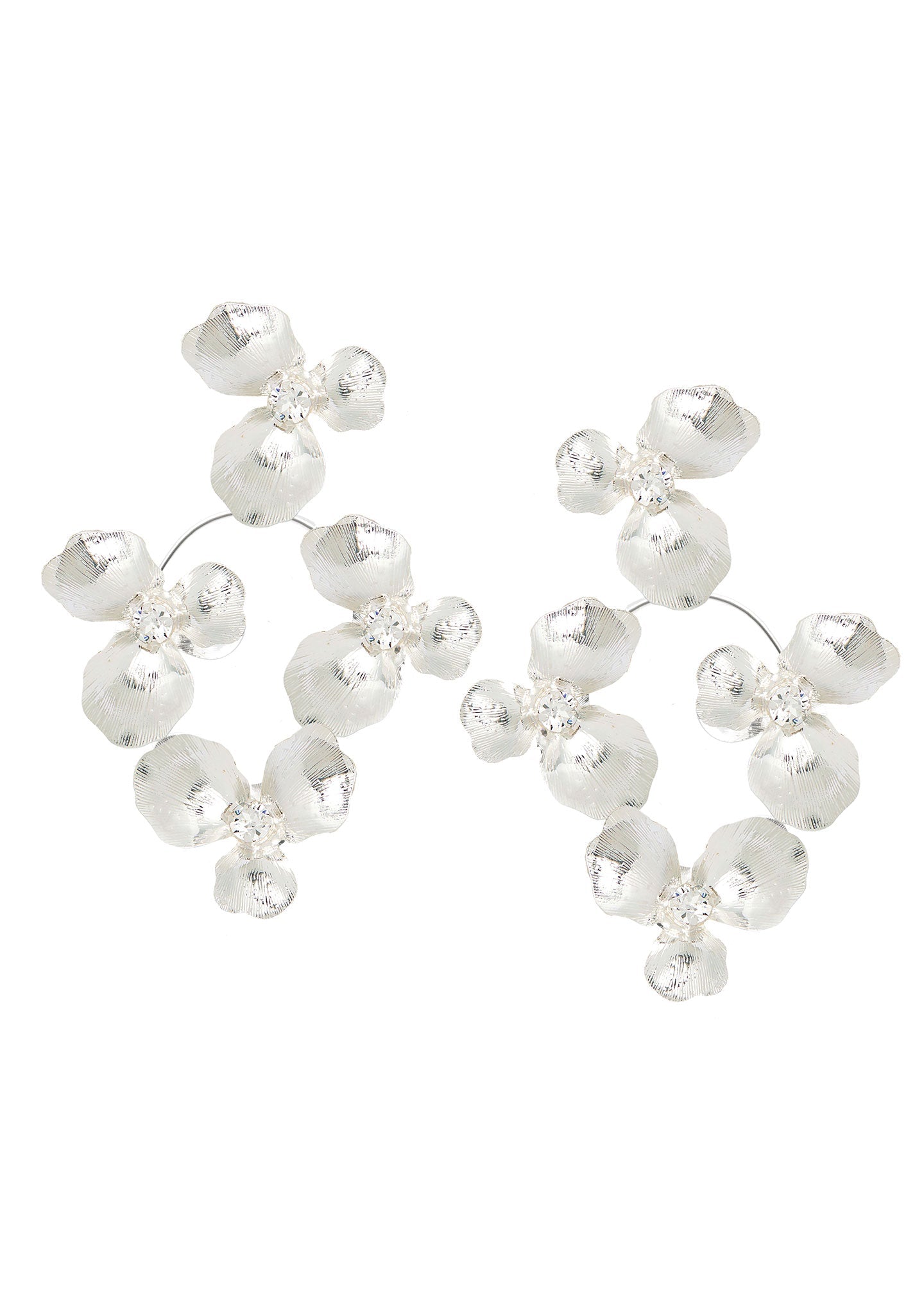 Orchid Floral Hoop Earrings - bridal Earrings - Elizabeth Bower