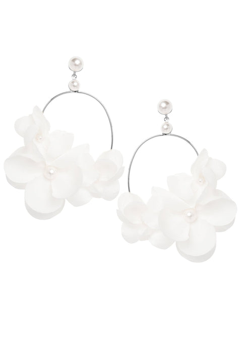 Organna Floral Hoop Earrings - bridal Earrings - Elizabeth Bower