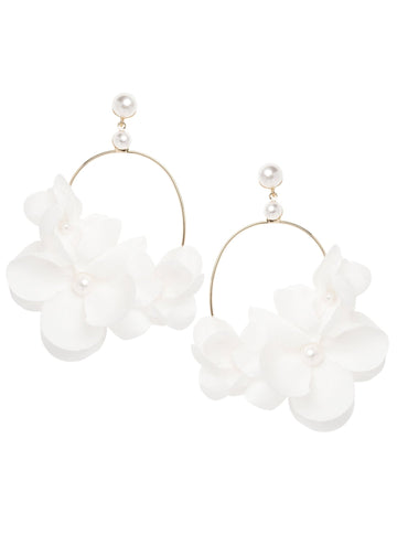 Organna Floral Hoop Earrings - bridal Earrings - Elizabeth Bower