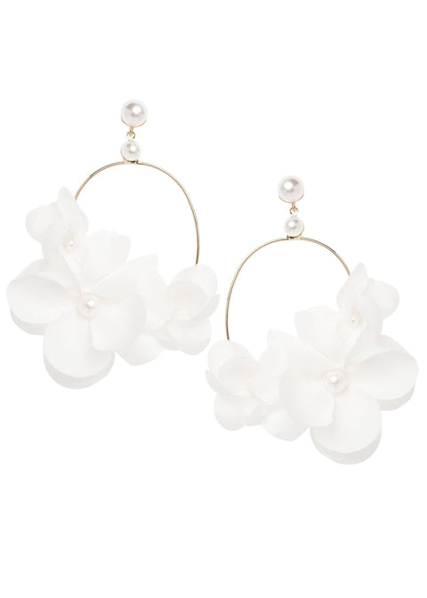 Organna Floral Hoop Earrings - bridal Earrings - Elizabeth Bower