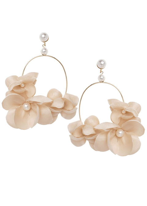 Organna Floral Hoop Earrings - bridal Earrings - Elizabeth Bower