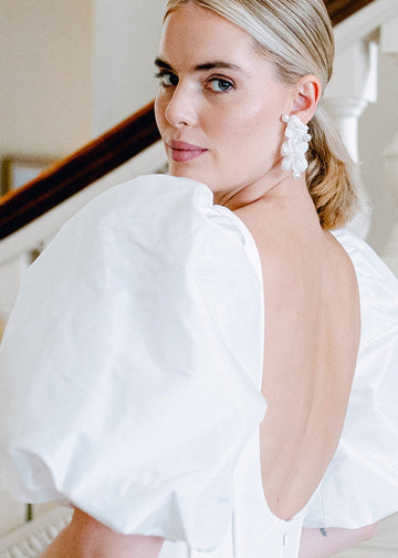 Organna Pearl Earrings - bridal Earrings - Elizabeth Bower