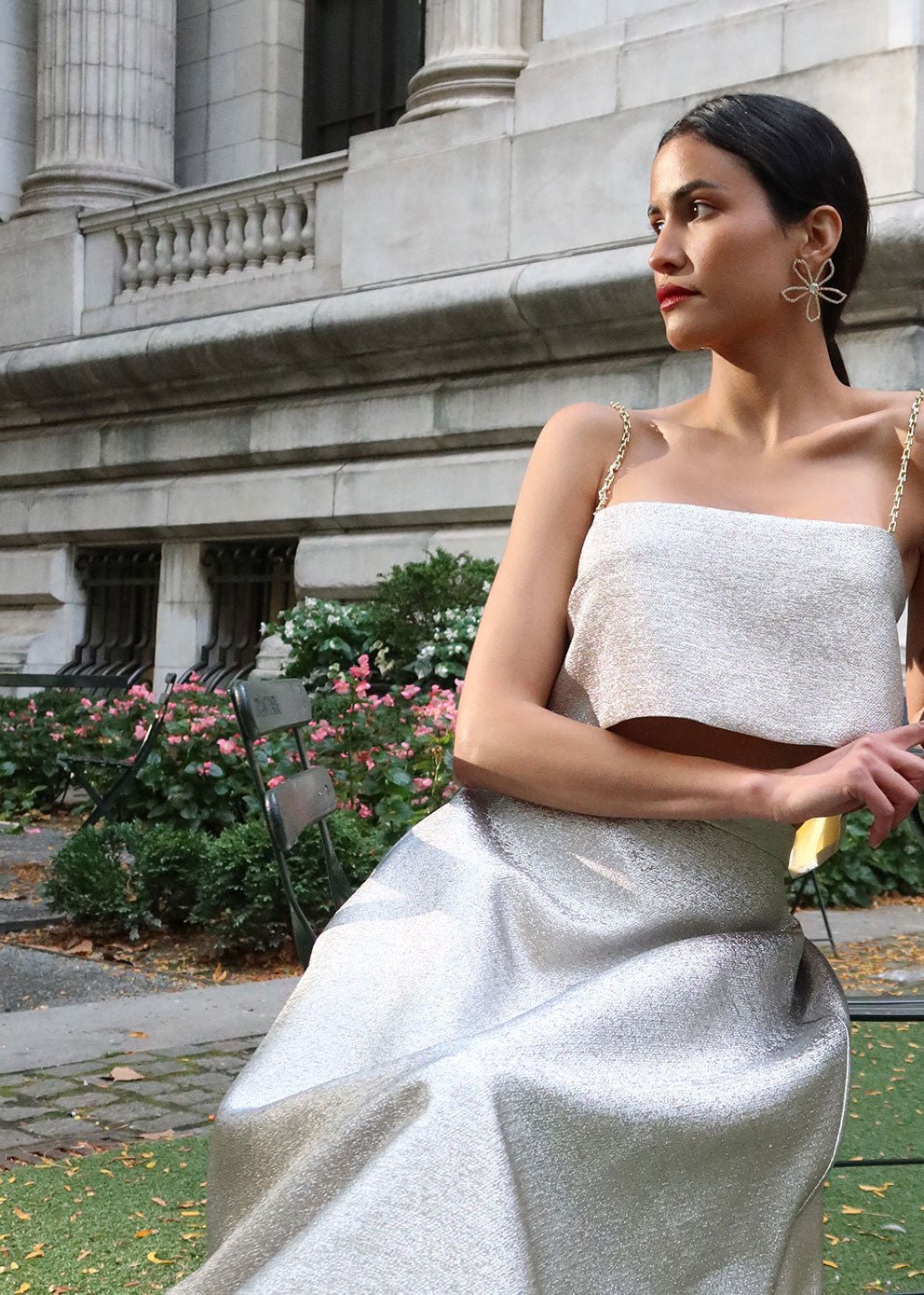 Pavet Crystal Stud Large - bridal Earrings - Elizabeth Bower