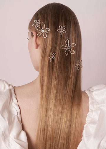 Pavet Floral Bridal Hairpins - bridal hairpin - Elizabeth Bower