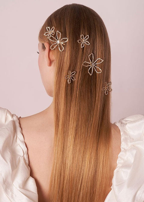 Pavet Floral Bridal Hairpins - bridal hairpin - Elizabeth Bower