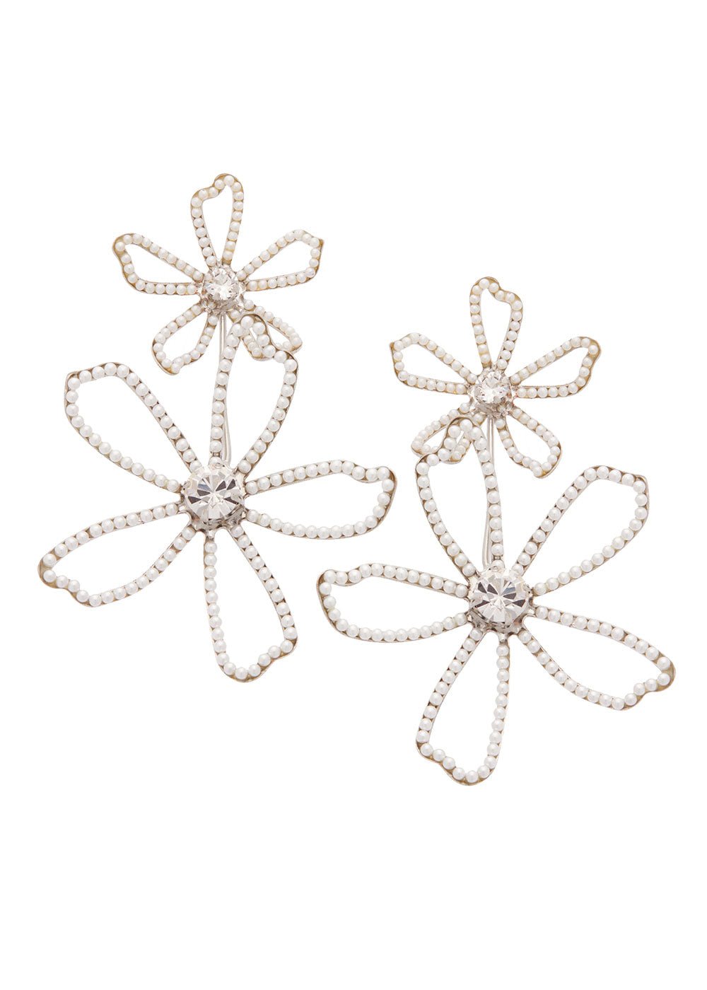 Pavet Pearl Dublet Statement Earring - bridal - Elizabeth Bower