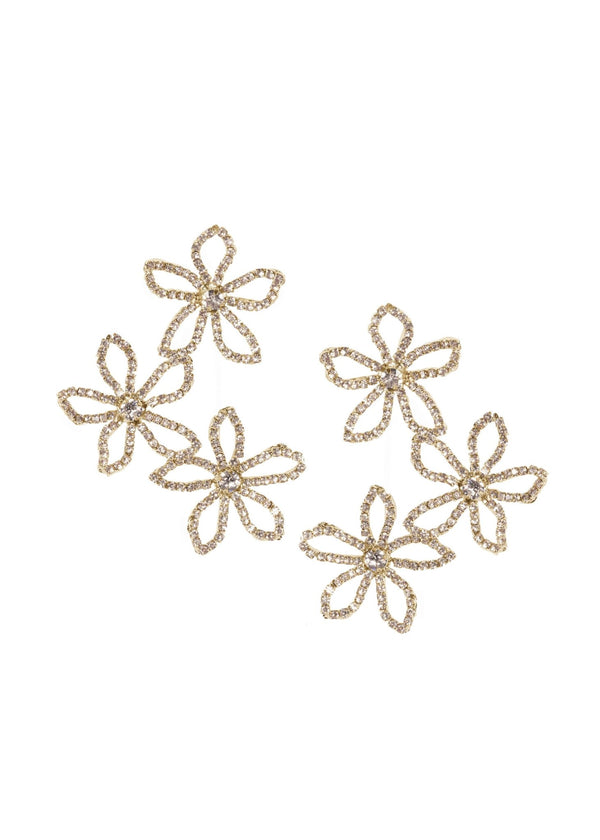 Pavet Trio Floral EarringsEarringsElizabeth Bower