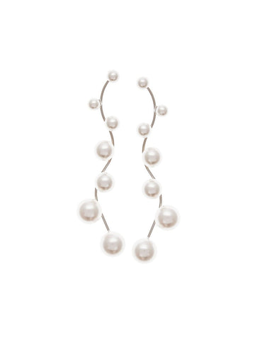 Pearletta - Long Pearl Drop Earrings - bridal Earrings - Elizabeth Bower