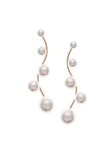 Pearletta Pearl Drop Wedding Earrings - bridal Earrings - Elizabeth Bower