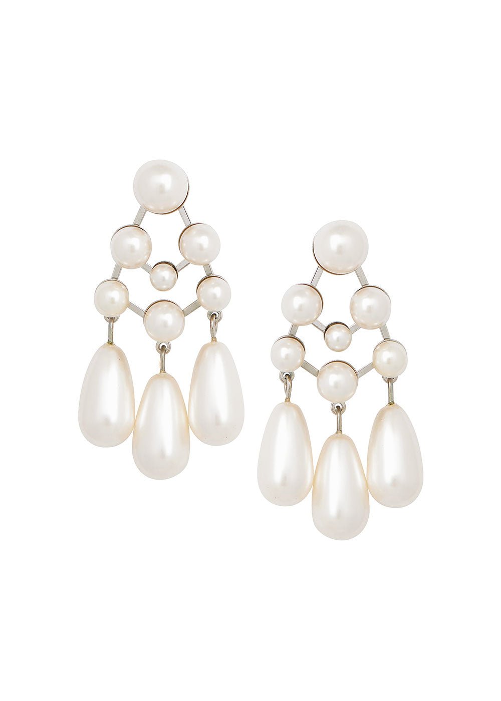 Pearlette Bauble Mini Pearl Chandelier - bridal Earrings - Elizabeth Bower